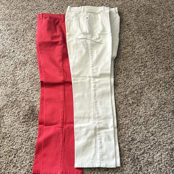 2 pair Gloria Vanderbilt jeans.size 10 women’s white &red. Never worn 30.5inseam - Picture 4 of 4